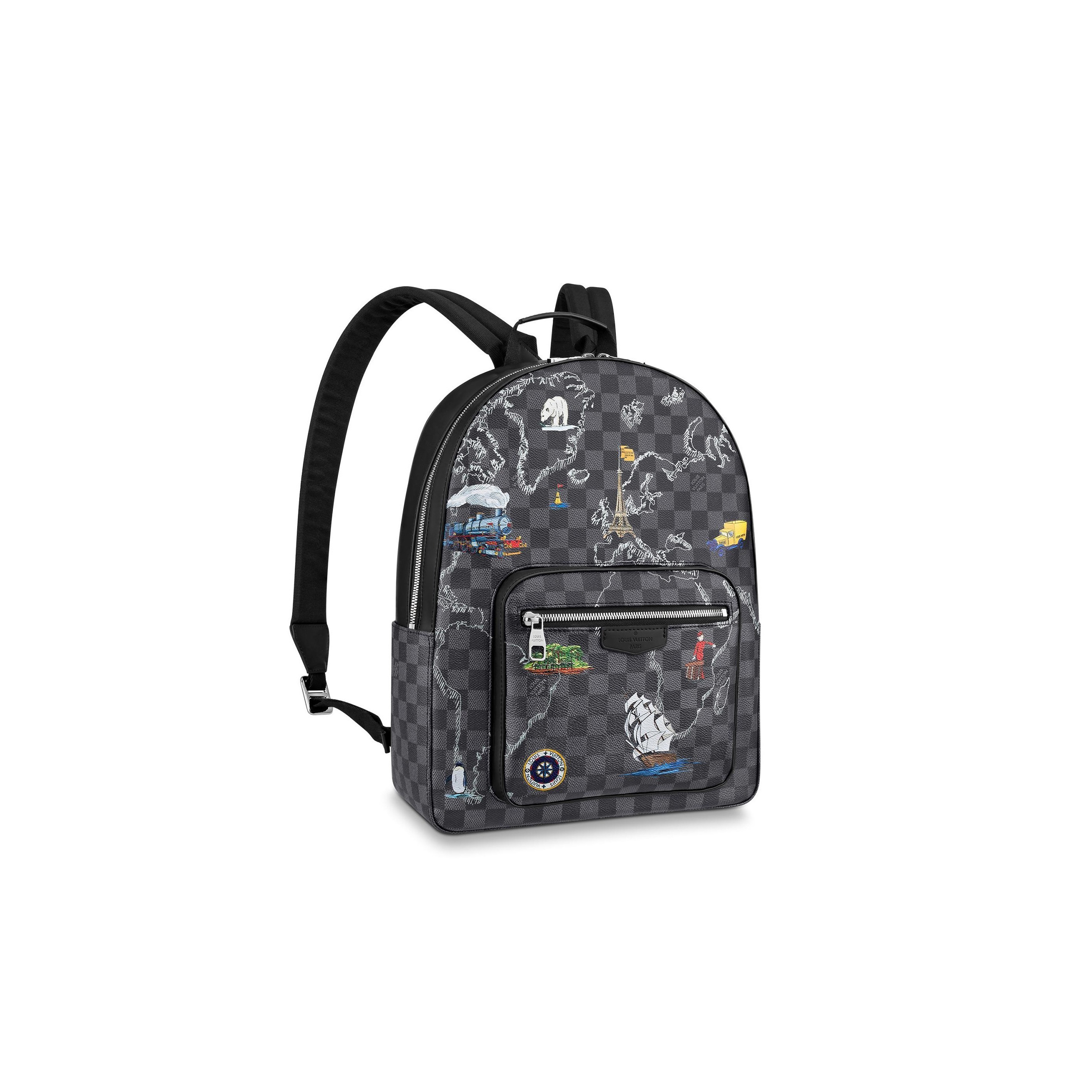 LOUIS VUITTON MASTER JOSH BACKPACK DAMIER MAP STICKERS (40*31*13cm)